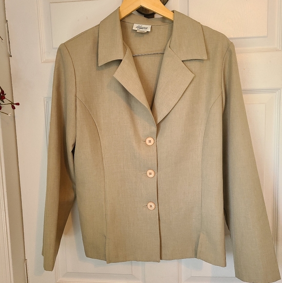 Ilyza New York Woman's Suit Set, Blazer, and Skirt, Size: Large Color: Tan - Picture 3 of 16